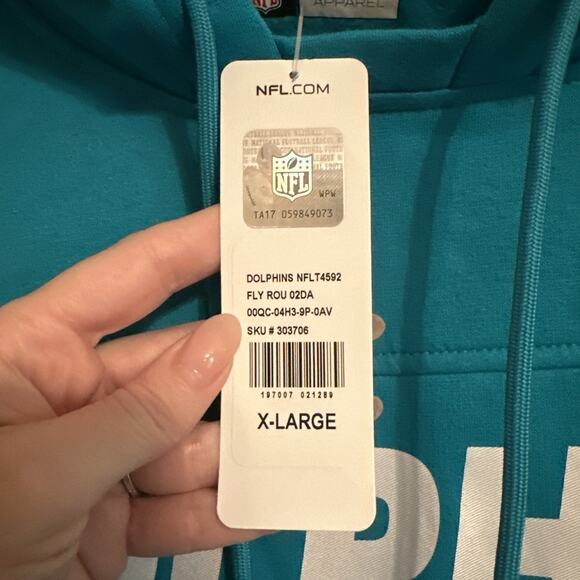 MIAMI DOLPHINS NFL FOOTBALL THERMA FIT ON FIELD HOODIE SWEATSHIRT XL $85 - Picture 7 of 10